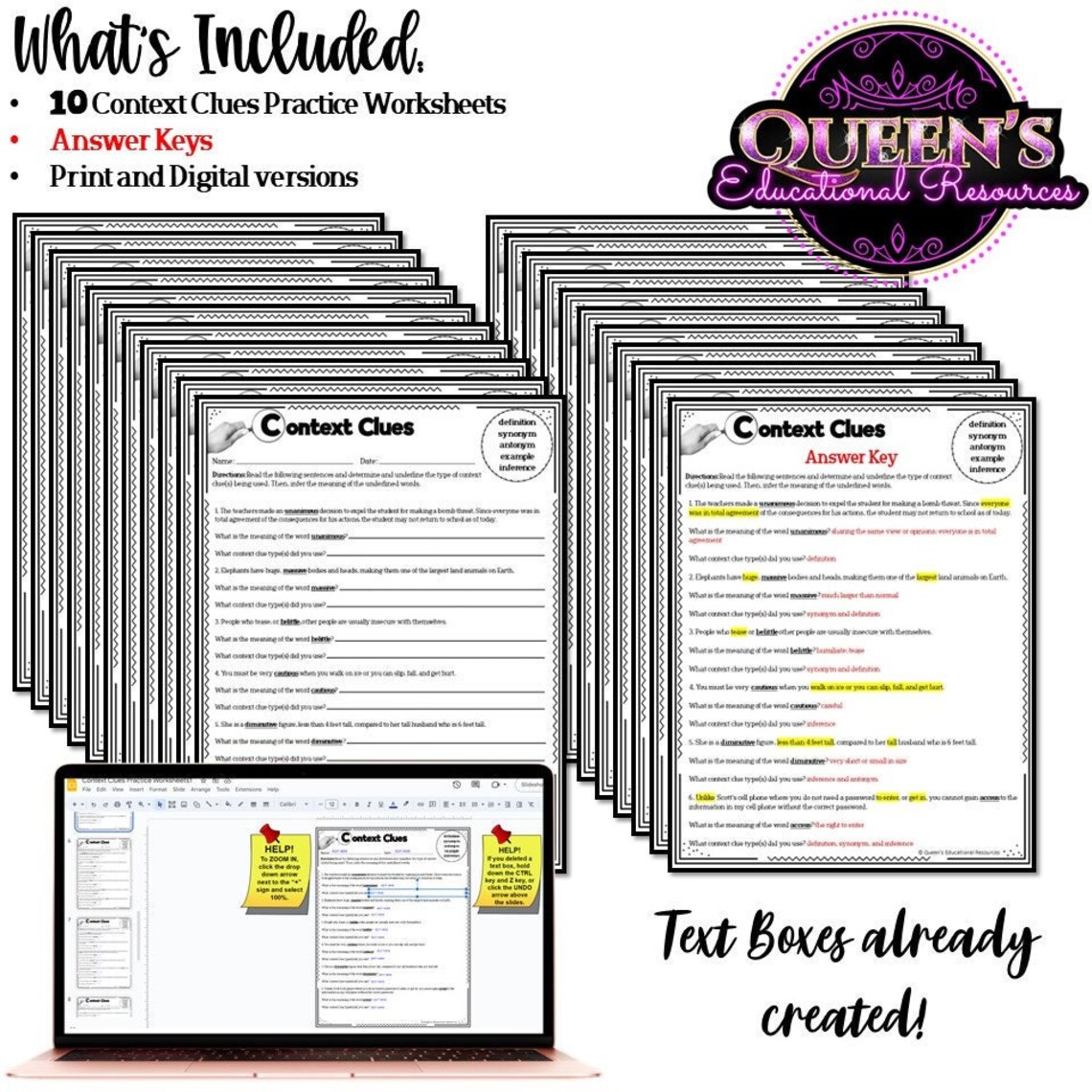 Context Clues Practice Worksheets, Vocabulary Activities, Context Clues ...