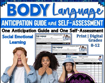 Body Language Anticipation Guide | Social Cues | Nonverbal Communication Self-Assessment | Social Emotional Learning | Communication Skills