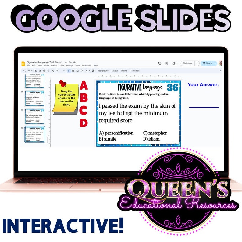 Figurative Language Task Cards | Multiple-choice Task Cards | Reading ...