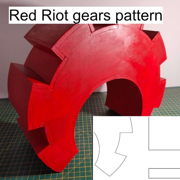 Red Riot Gears Cosplay Pattern, PDF / DXF