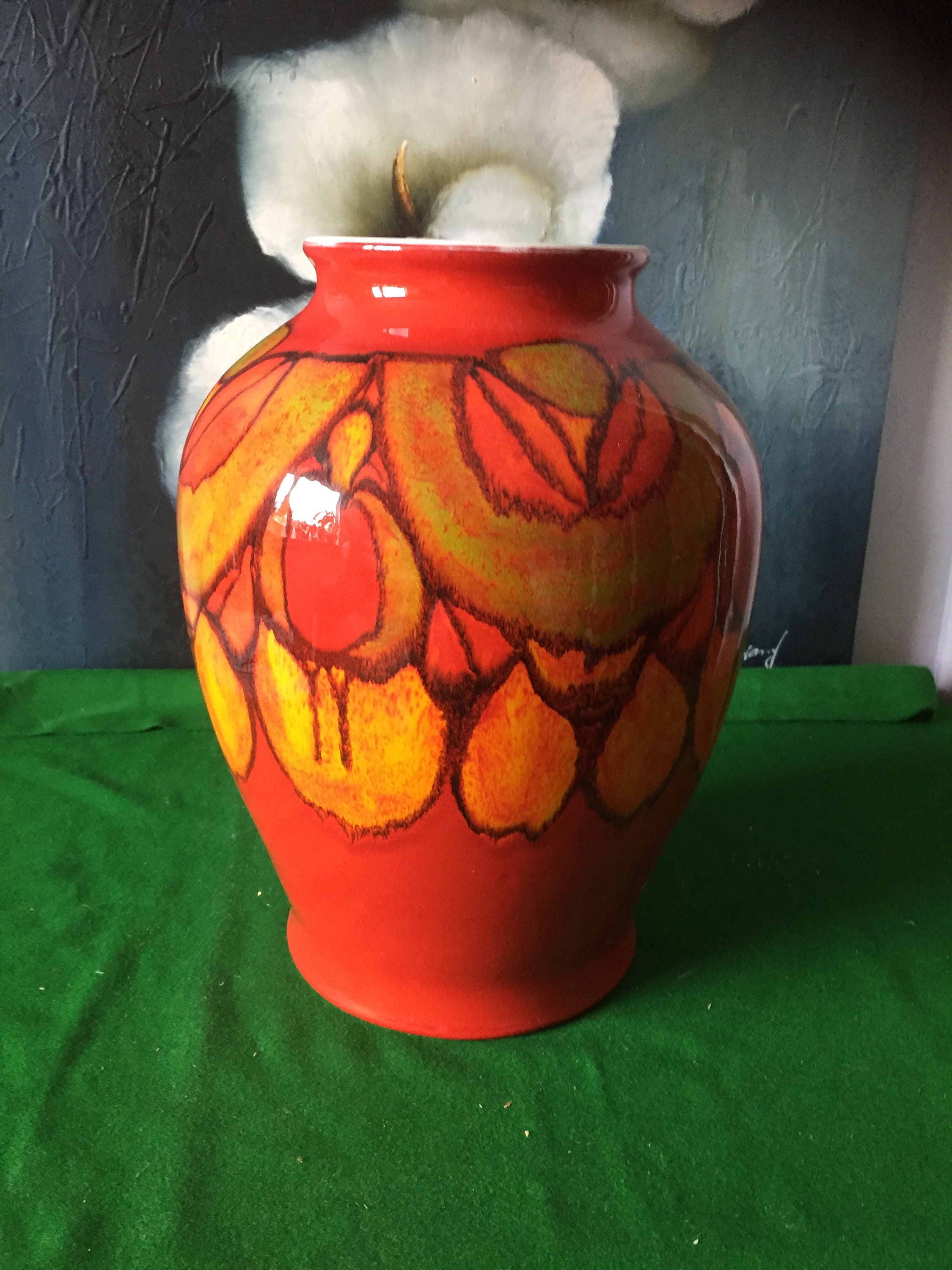 Vintage 1960's Delphis Poole Pottery Large Vase - Etsy