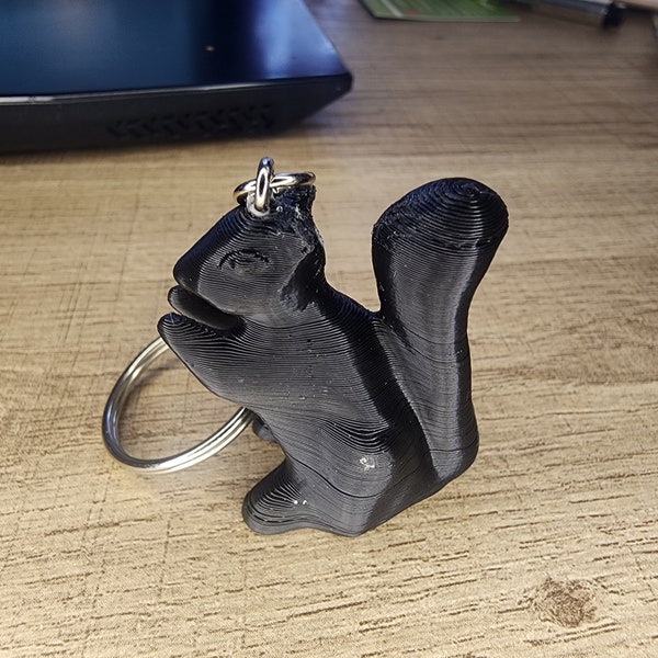 squirrel 3d printed keychain