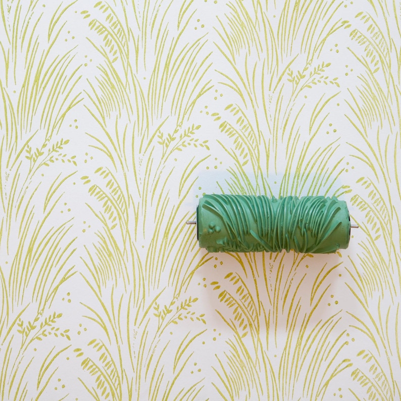 Rouleau à motifs / rouleau à texture 1663 avec imitation gazon / brins d'herbe - 15 cm / 6" image 2
