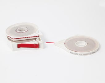 3x assorted rolls of Letraset Letraline adhesive tape - red glossy - vintage design tape - 4032 2732 1933 (26-0004)