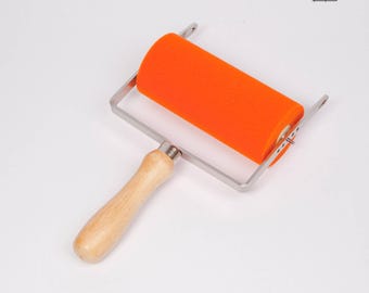 Professional Set: 1x Holder / Applicator for Texture Roller / Pattern Roller / Pattern Paint Roller with 1x Foam Roller (for paint) - 15cm