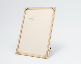 Marco sencillo de estilo Art Déco, esmaltado en bronce, cristal abovedado, 13 x 18 cm, bonitos adornos sencillos, marco vintage color oro (26-0019)