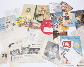 35 Sheets Mixed Theme Kitchen + Baking with Vintage Ads, Recipes, Handwriting, Paper Ephemera for Scrapbooking Journal Collage (26-0005)