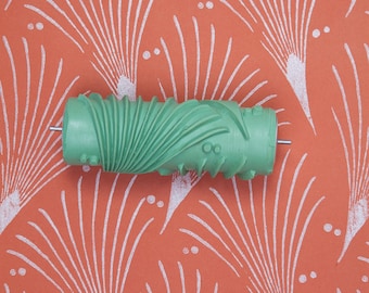 Pattern roller / structured roller 0525 with fan / fanned leaf / palm leaf / frond - 15cm / 6"