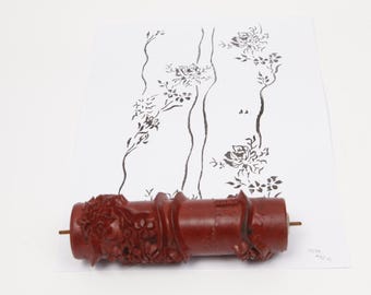 Vintage Pattern Roller / Texture Roller / Paint Roller 1344 MBS – Floral Blossoms & Vines – 1950s Pattern – Width: 15 cm