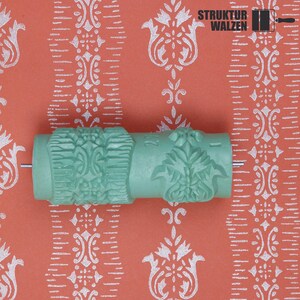Pattern roller / texture roller / paint roller - floral baroque ornament and delicate patterned band as a border or wall surface - 15cm / 6"