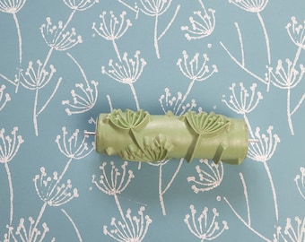 Pattern roller / seamless texture roller 1623 with dill or wild carrot, floral - 15cm / 6"