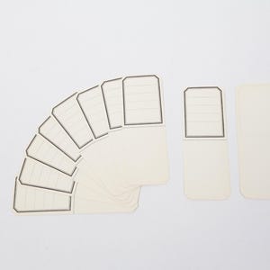 10x etiquetas dobráveis - meia caixa - como etiquetas de preço vintage - tamanho: 50 x 37 mm (24-0049)