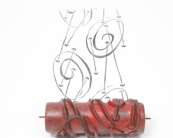 Vintage Pattern Roller / Texture Roller / Paint Roller 704 MBS – Oval Spirals – 1950s Pattern – Width: 15 cm