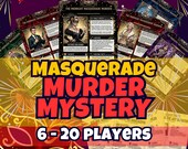 Fun Masquerade Murder Mystery Game Printable | Midnight Party Kit | 6-20 Players | Instant Download | Large group gathering activity