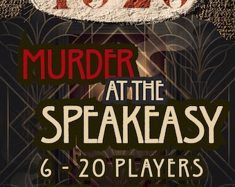 1920s Speakeasy Murder Mystery Large Group Printable Game Kit | 6-20 Players | Office, Family and Friends Game | Instant Download