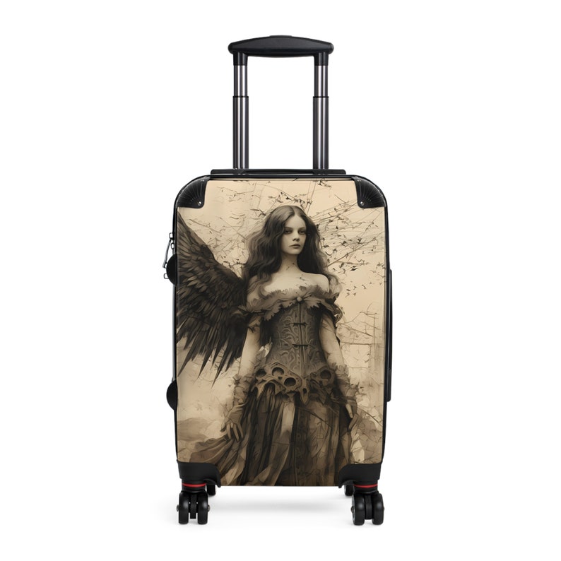 Seraphina Gothic Suitcase, Gothic Style Luggage, Unique Travel Accessories, Goth Girl Inspired