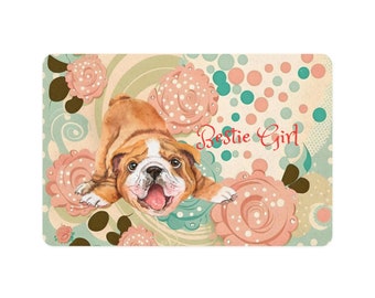 Bestie Girl Bulldog Pet Food Mat (12x18)