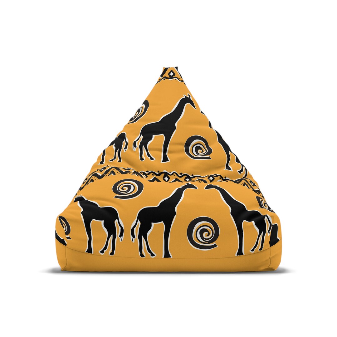 Yellow and Black Giraffe Bean Bag Chair Cover Dorm Room Etsy
