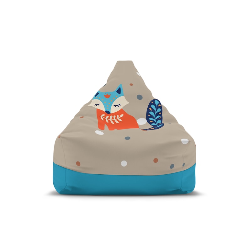 Fox Bean Bag Chair Cover, Kids Furniture, Playroom Furniture, Game Room