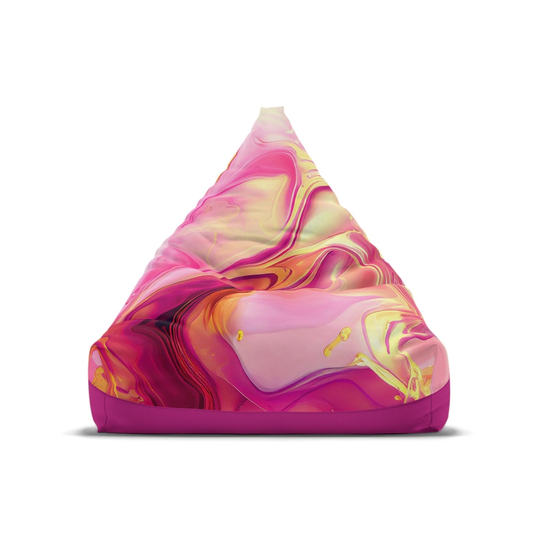 Pink & Gold Bean Bag Chair Cover Dorm Room Furniture Game Etsy
