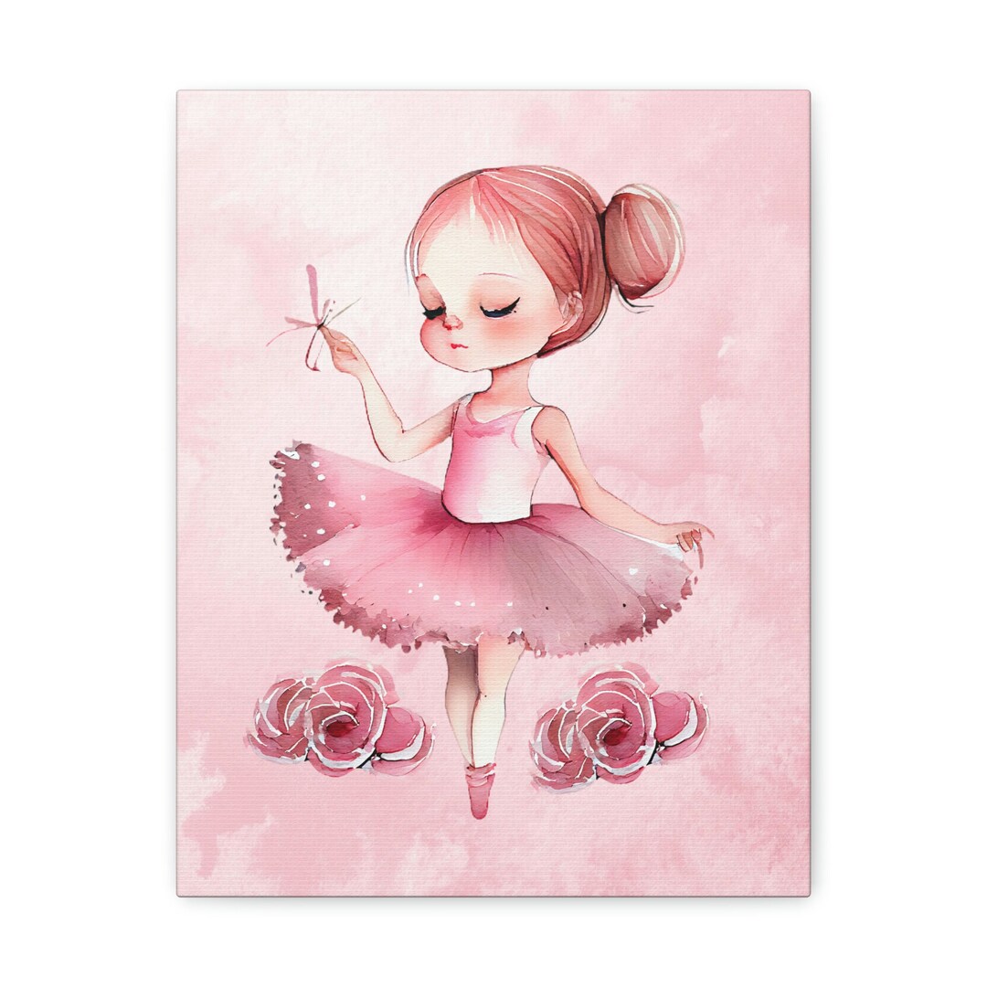 Pink Ballerina A 11x14 Canvas Gallery Wraps Etsy