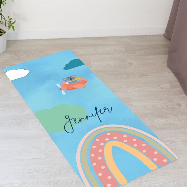 Personalized Children's Yoga Mat, Non-Slip Exercise Mat, Yoga Mat For Children, Kids Yoga Mat, Rubber Yoga Mat