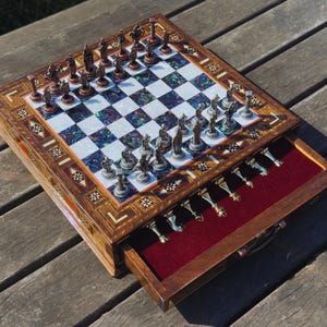 personalized wooden chess