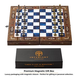 Handmade Wooden Chess and Checkers Set: Personalized Folding Board Game