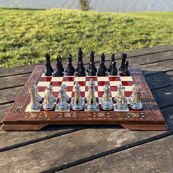 Handmade Personalized Metal Chess Pieces with Chess Set, Metal Chess Set For Adults, Chess Boards, Chess Sets, Chess Set Handmade