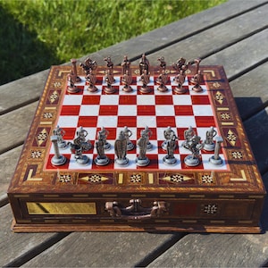 handmade metal chess pieces