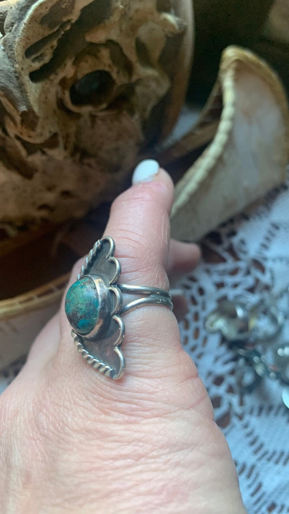 Sterling Silver Turquoise Ri g Size 6 1/4 - image 3