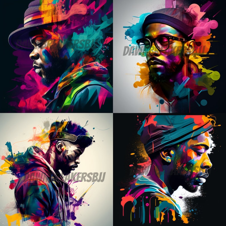 Hip-hop Art, Black Art, Colorful (instant Download) - Etsy