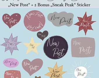 30 Animated "New Post" Story Stickers + 2 Bonus "Sneak Peak" Stickers | .gif format | social media