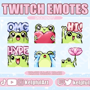 Cute Frog Twitch Emotes | Cute Emotes for Twitch / Youtube/ Discord | Streaming | Cute Animal Emotes | Twitch Badges