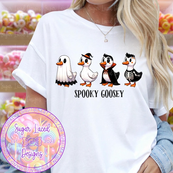 Spooky Goose PNG, Funny Halloween Goose Png, Goose in Halloween Costumes Sublimation Design, Cute Horror Png, Spooky Goosy Digital Download