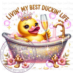 Ontwerp grappig geel badeendje, beste Duckin&#39; Life-png, sublimatieontwerp, digitale download