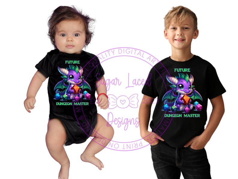 Zukünftiger Dungeon Meister PNG Design, Säuglings Onesie Design, Kleinkind T-Shirt PNG, DnD Eltern Geschenk, digitaler Download Bild 4