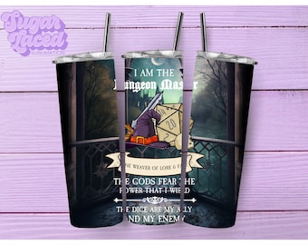 Ich bin der Dungeon Master 20 Unzen Skinny Tumbler Sublimation Design Digitaler Download PNG Instant NUR DIGITAL, DnD Tumbler Wrap