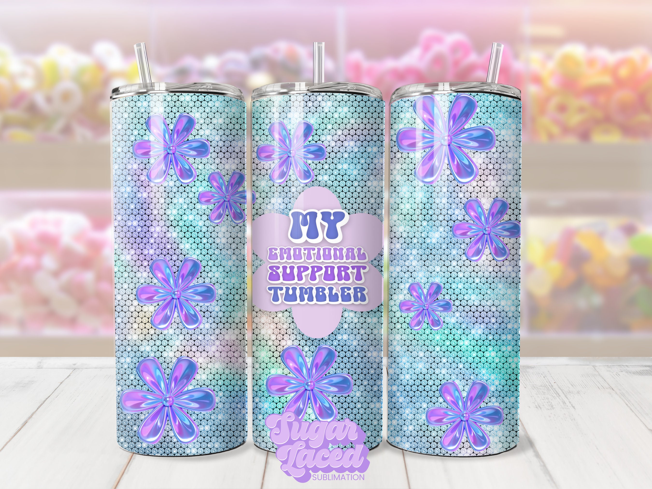 My Emotional Support Tumbler 20oz Skinny Tumbler Wrap Design, Mental Health PNG, Digital Download ONLY