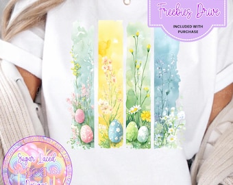 Easter Brushstroke PNG Design, Easter T-Shirt Design, Spring Vibes, Easter Eggs PNG, Sublimation Design, Digital Download