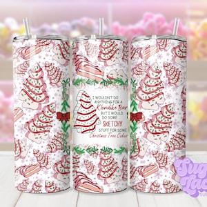 Skizzenhafter Weihnachtsbaum Kuchen 20 Unzen Skinny Tumbler Wrap Design, PNG, NUR digitaler Download
