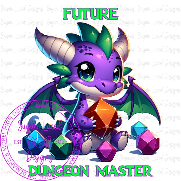 Future Dungeon Master PNG Design, Infant Onesie Design, Toddler T-Shirt PNG, DnD Parent Gift, Digital Download