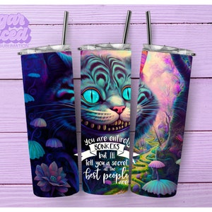 You Are Entirely Bonkers 20oz Skinny Tumbler Sublimation Design Digital Download PNG Instant DIGITAL ONLY, Alice In Wonderland Tumbler Wrap
