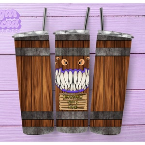 Definetly Not A Mimic 20oz Skinny Tumbler Sublimation Design Digital Download PNG Instant DIGITAL ONLY, DnD Humor Tumbler Wrap