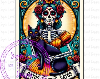 Gatos vor Vatos Tarot T-Shirt Sublimationsdesign, Tarot Humor PNG, NUR Digitaler Download