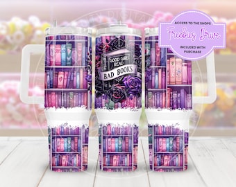 Good Girls Read Bad Books 40oz Tumbler, Tumbler Wrap For Reader, Library Gifts 40oz Tumbler Sublimation Design, Digital Download