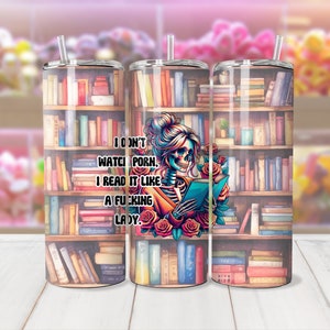 Smutty Books Skeleton 20oz Tumbler Design, Bookworm Humor, Sassy Skeleton PNG, Digital Download