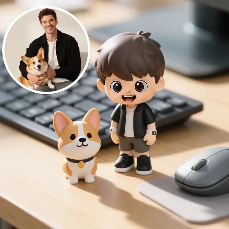 Custom 3D Mini Figure From Your Photo, Personalized Stylized Desk ...