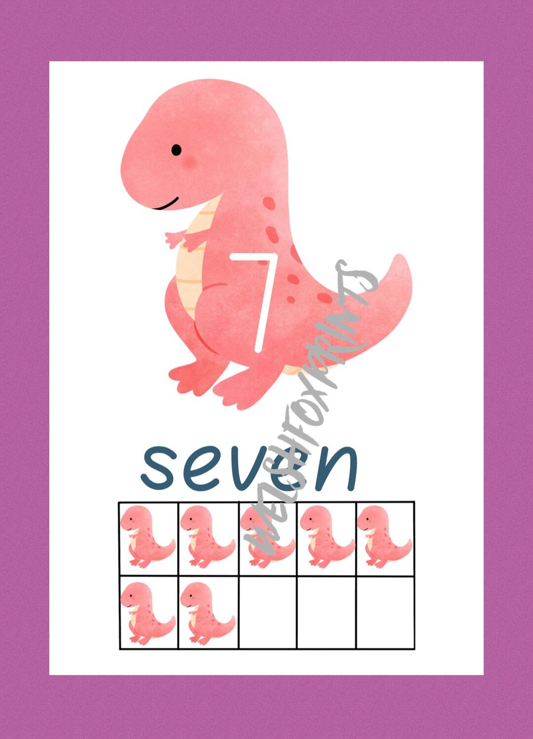 Dinosaur Number Ten Frames - Etsy