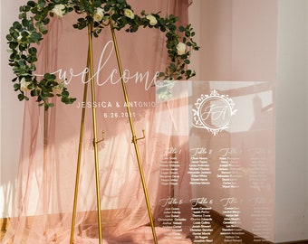 Plexiglas table plan for wedding, birthday or baptism to personalize